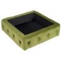 Large Olive Green Velvet Footstool with Storage - Payton