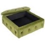 Large Olive Green Velvet Footstool with Storage - Payton