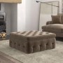 Large Beige Velvet Footstool with Storage - Payton