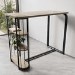 Oak and Black Breakfast Bar Table with Storage - Seats 2 - Quinn