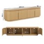 ALMOST PERFECT - Wide Curved Oak TV Stand with Storage - TV's up to 75" - Rae