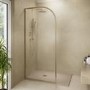 Walk In Shower 1000mm Brushed Brass Curved - Raya