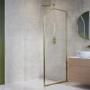 Walk In Shower 1000mm Brushed Brass Curved - Raya