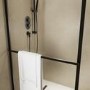 Walk In Shower 1000mm Black Curved - Raya