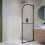 Walk In Shower 800mm Black Curved - Raya