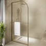 Walk In Shower 800mm Brushed Brass Curved - Raya