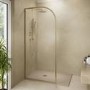 Walk In Shower 800mm Brushed Brass Curved - Raya