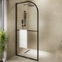 Walk In Shower 800mm Black Curved - Raya