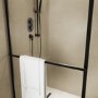 Walk In Shower 800mm Black Curved - Raya