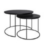 ALMOST PERFECT - Round Black Mango Wood Nest of 2 Tables - Ruby