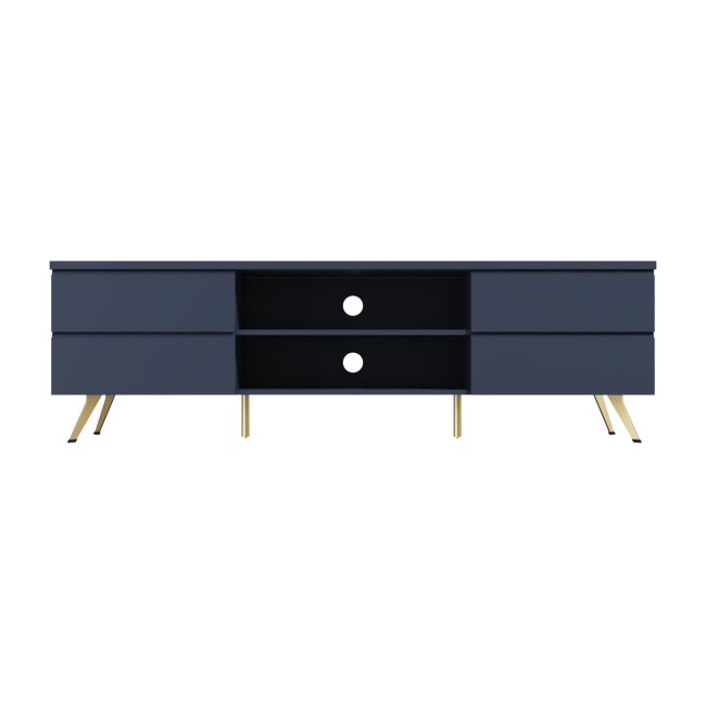 Large Blue TV Stand with Storage - TV's up to 77" - Rochelle