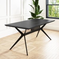 Large Black Wood Dining Table - Seats 6 - Rochelle