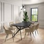 Large Black Wood Dining Table - Seats 6 - Rochelle