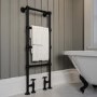 Black Vertical Traditional Towel Rail Radiator 1200 x 479mm - Regent