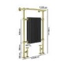 Black and Brass Traditional Column Radiator with Towel Rail 952 x 659mm - Regent