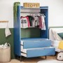 Kids Blue Open Wardrobe with 2 Drawers - Rueben