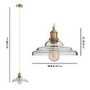 Glass Cone Pendant Light with Brass Finish- Princeton