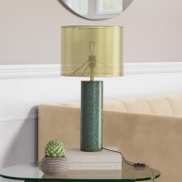 Brass and Green Marble Table Lamp - Lincoln