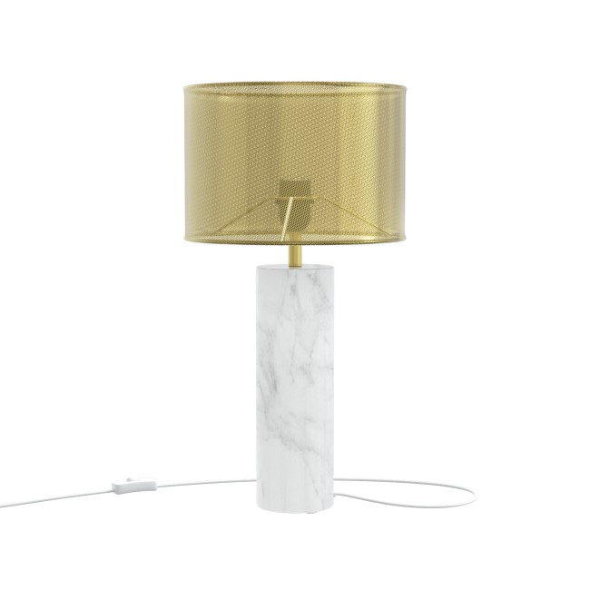 Brass and White Marble Table Lamp - Lincoln