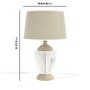 Glass Table Lamp with Linen Shade and Wooden Base - Sussex