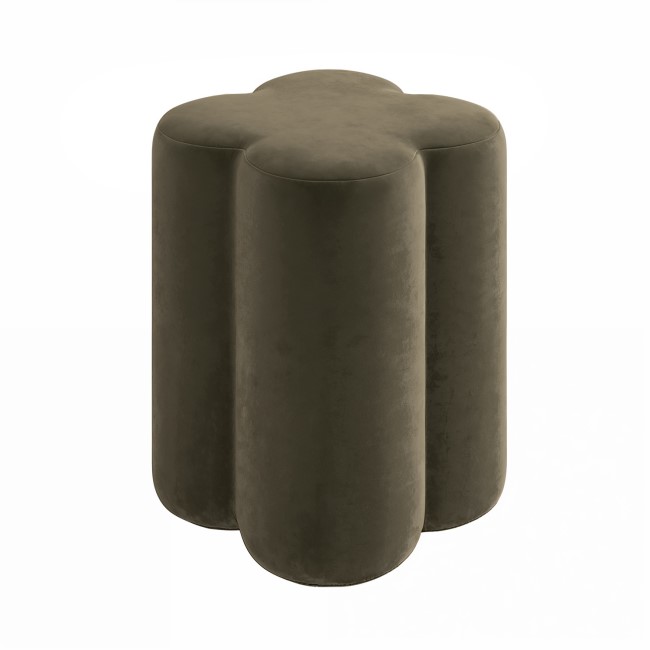 Khaki Green Velvet Dressing Table Stool - Roma