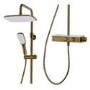 Triton Push Button Bar Diverter Mixer Shower Set - Brass