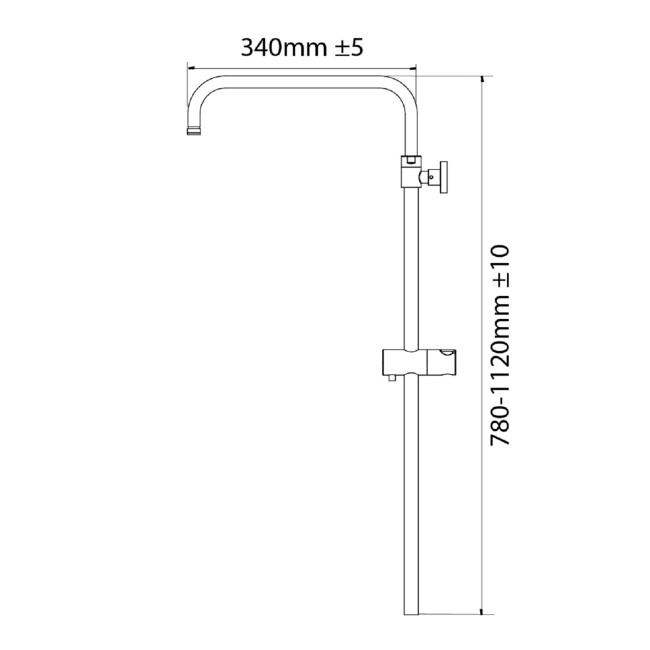 Triton Push Button Bar Diverter Mixer Shower Set - Brass