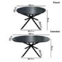 Round to Oval Black Wooden Extendable Dining Table with Black Legs - Seats 4 - 6 - Reine