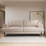 Beige Fabric 3 Seater Sofa - Rosie