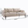 Beige Fabric 3 Seater Sofa - Rosie