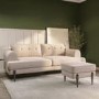 Beige Fabric 3 Seater Sofa - Rosie