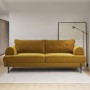 Mustard Velvet 3 Seater Sofa - Rosie