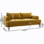 4 Seater Sofa and Armchair Set with Footstool in Mustard Velvet - Rosie