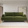 3 Seater Sofa and Armchair Set in Green Velvet - Rosie