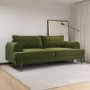 Olive Green Velvet 3 Seater Sofa - Rosie