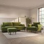 Olive Green Velvet 3 Seater Sofa - Rosie