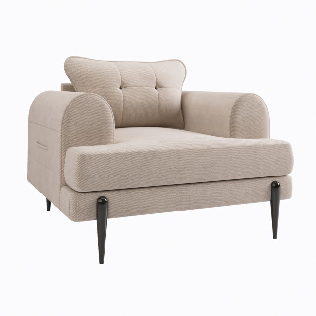 Beige Fabric Armchair - Rosie