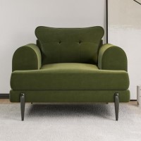 ONLY OPENED - Olive Green Velvet Armchair - Rosie