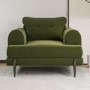 Olive Green Velvet Armchair - Rosie