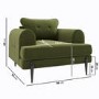 3 Seater Sofa and Armchair Set in Green Velvet - Rosie