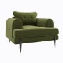 ONLY OPENED - Olive Green Velvet Armchair - Rosie