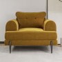 3 Seater Sofa and Armchair Set in Mustard Velvet - Rosie