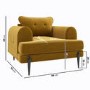 4 Seater Sofa and Armchair Set with Footstool in Mustard Velvet - Rosie