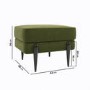 Small Olive Green Velvet Footstool - Rosie