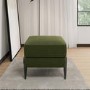 Small Olive Green Velvet Footstool - Rosie