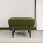 Small Olive Green Velvet Footstool - Rosie