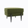 Small Olive Green Velvet Footstool - Rosie