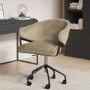 Beige Velvet Swivel Office Chair - Ronnie