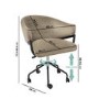 Beige Velvet Swivel Office Chair - Ronnie