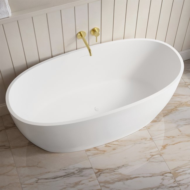 Matt White Freestanding Double Ended Bath 1500 x 725mm - Rosa